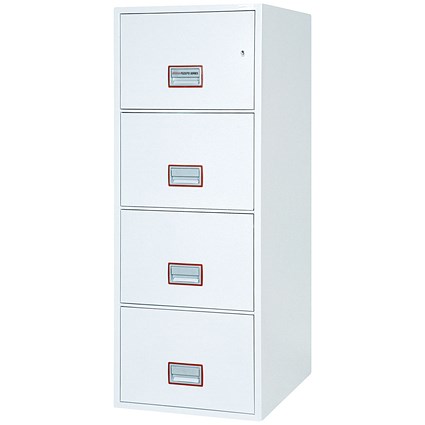 Phoenix FS2274K Vertical Fire File 4 Drawer Key Lock White FS2274K