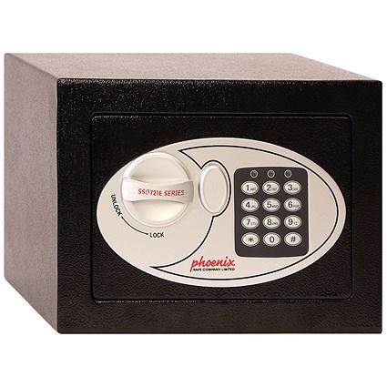 Phoenix Black Compact Home and Office Security Safe Size 1 Electric Lock SS0721E