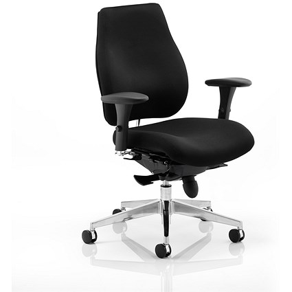 Chiro Plus Ergo Posture Chair, Height Adjustable Arms, Black - Delivered Built