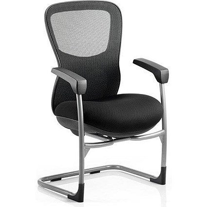 Stealth Shadow Ergo Posture Visitor Chair, Mesh, Black, Built