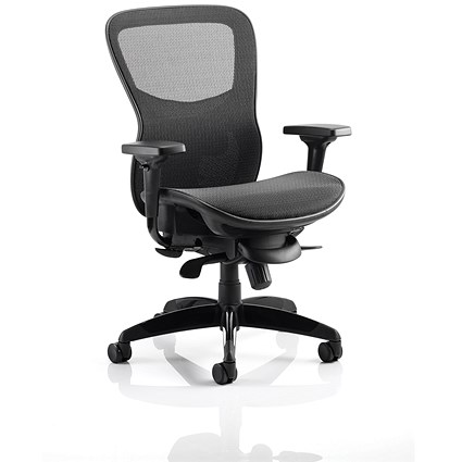 Stealth Shadow Ergo Mesh Back Posture Chair, Height Adjustable Arms, Black - Delivered Built