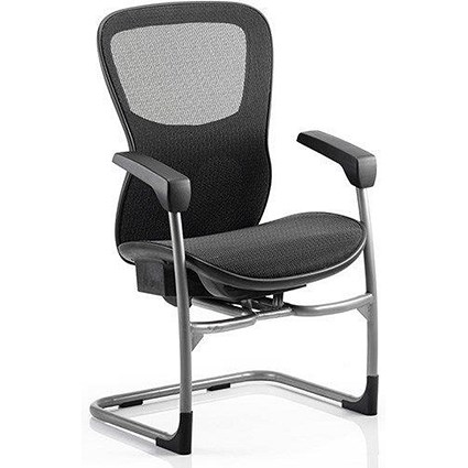 Stealth Shadow Ergo Posture Visitor Chair, Mesh, Black, Built