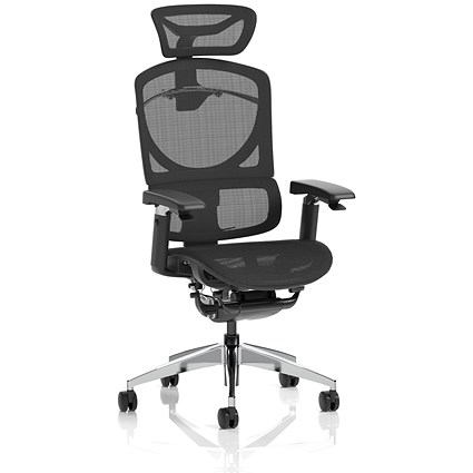 Ergo Click Plus Mesh Operator Chair, Headrest, Height Adjustable Arms, Black