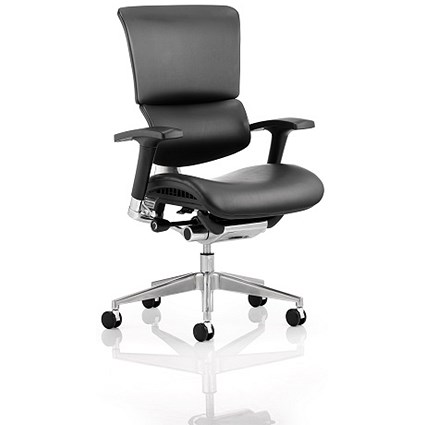 Ergo-Dynamic Posture Chair, Black Frame, Leather, Black