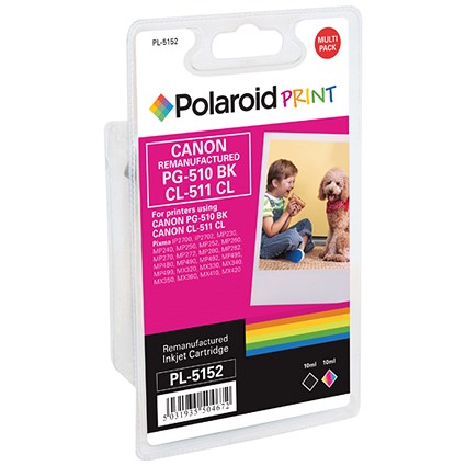 Polaroid Canon PG-510 Black / CL-511 Colour Remanufactured Inkjet Cartridge 2970B010-COMP PL