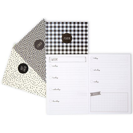Pukka Pads Carpe Diem Notebook, A6, Mixed, 32 Pages, Assorted, Pack of 4
