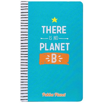 Pukka Planet No Planet B Soft Cover Notepad, 210x130mm, Ruled, 192 Pages, Blue