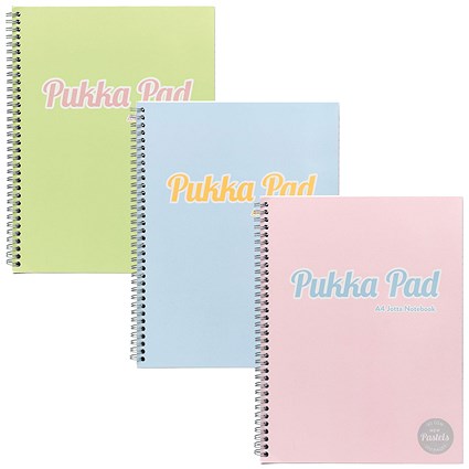 Pukka Pad Pastel Jotta Pad, A4, Assorted, Pack of 3