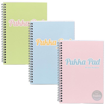 Pukka Pad Pastel Jotta Pad, A5, Assorted, Pack of 3