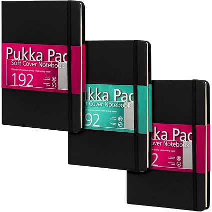 Pukka Pad Signature Soft Cover Notebook Casebound A5 Black (Pack of 3) Pukka Pad Signature Soft Cover Notebook Casebound A5 Black (Pack of 3)