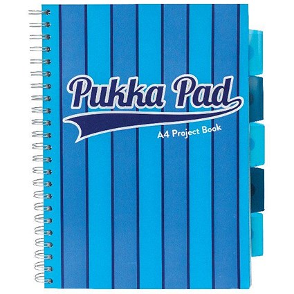 Pukka Pad Vogue Wirebound Project Book A4 Blue (Pack of 3)