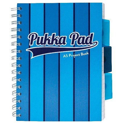 Pukka Pad Vogue Wirebound Project Book A5 Blue (Pack of 3)