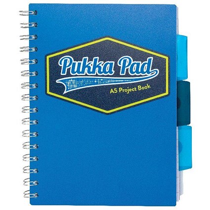 Pukka Pad Vision Wirebound Project Book A5 Blue (Pack of 3)