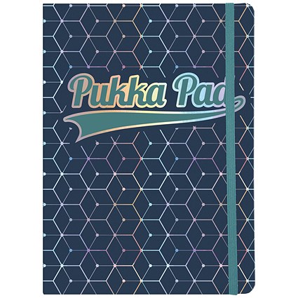 Pukka Pad Glee Journal Casebound Notebook, A5, Ruled, 192 Pages, Dark Blue, Pack of 3
