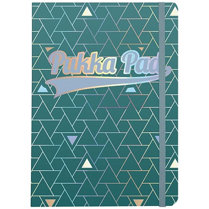 Pukka Pad Glee Journal Casebound Notebook, A5, Ruled, 192 Pages, Green, Pack of 3
