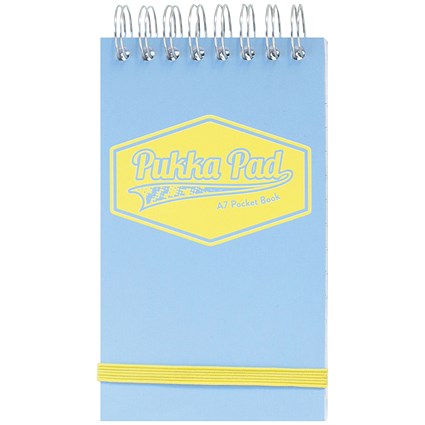 Pukka Pad Wirebound Pocket Book, A7, Ruled, 100 Pages, Assorted Colours, Pack of 6