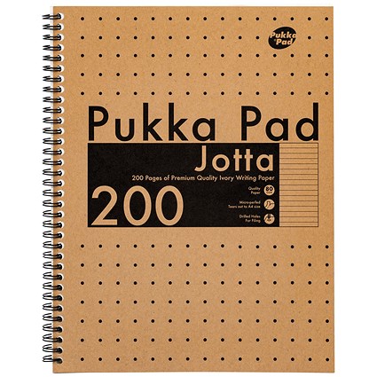 Pukka Pad Kraft Jotta Notebook, A4, Ruled & Perforated, 200 Pages, Brown, Pack of 3 Pukka Pad Kraft Jotta Notebook, A4, Ruled & Perforated, 200 Pages, Brown, Pack of 3