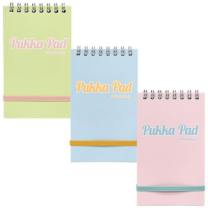 Pukka Pad Pastel Pocket Book, A7, Assorted, Pack of 6