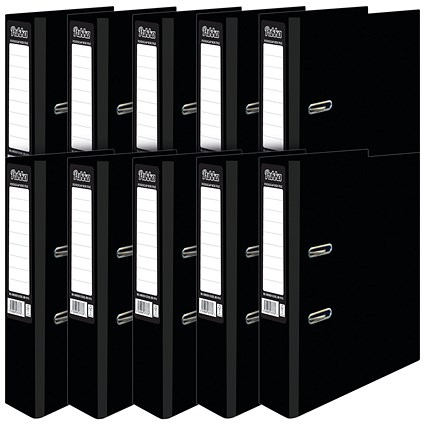 Pukka A4 Lever Arch Files, 75mm Spine, Board, Black, Pack of 10