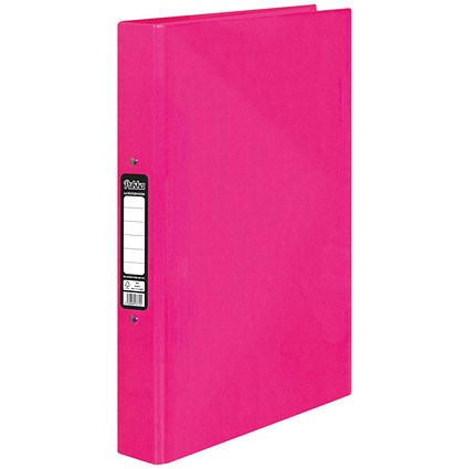 Pukka Brights Ring Binder, A4, 2 O-Ring, 25mm Capacity, Pink, Pack of 10