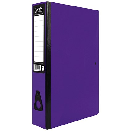 Pukka Brights Box File, 75mm Spine, Foolscap, Purple, Pack of 10 Pukka Brights Box File, 75mm Spine, Foolscap, Purple, Pack of 10