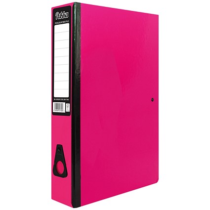 Pink Box Files Pukka Brights Box File, 75mm Spine, Foolscap, Pink, Pack of 10 | Paperstone