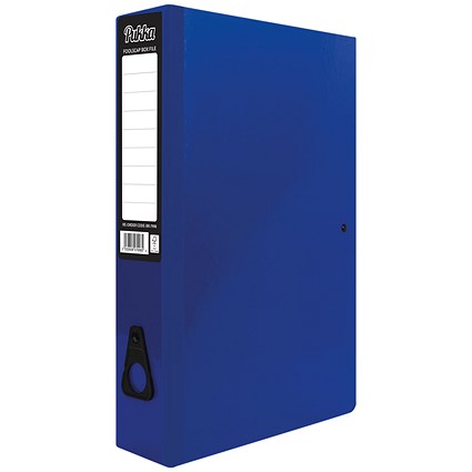 Pukka Brights Box File, 75mm Spine, Foolscap, Navy, Pack of 10