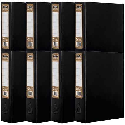 Pukka Recycled Box File, Foolscap, Black, Pack of 8