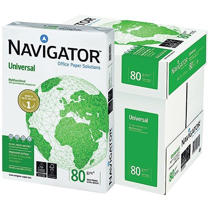 Navigator A4 Universal Paper, White, 80gsm, Box (5 x 500 Sheets) Navigator A4 Universal Paper, White, 80gsm, Box (5 x 500 Sheets)