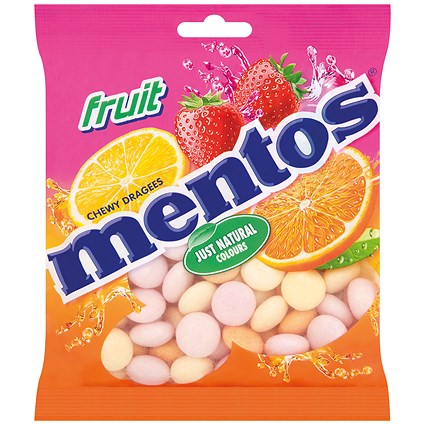 Mentos Chewy Dragees Fruit Sweets, 175g