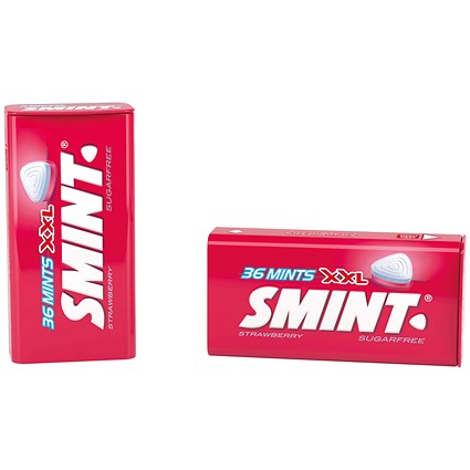 Smint XXL Sweet Strawberry Mint Tins, 36 Mints Per Tin, Pack of 12