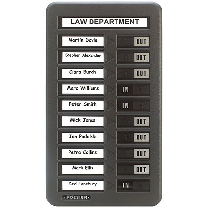 Indesign Grey In/Out Board Single Column 10 Names