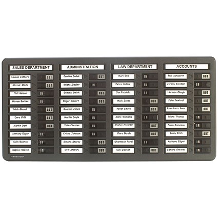 Indesign 40 Names In/Out Board Grey