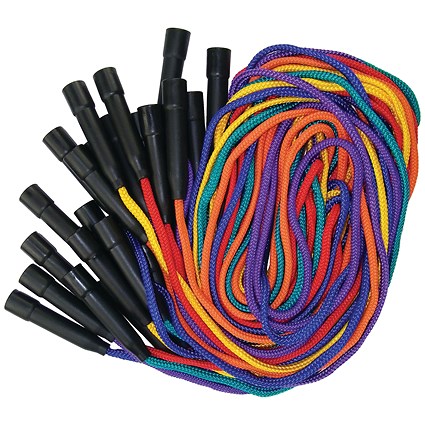 Skipping Ropes with Plastic Handles 8 Feet Assorted (Pack of 12)