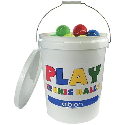 Albion Play Tennis Balls in Plastic Bucket (Pack of 96)