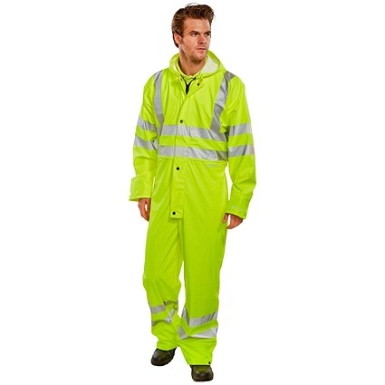 Beeswift Super B-Dri Breathable Coveralls, Saturn Yellow, 3XL