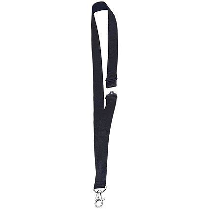 Announce Textile Necklace, 400mm, Black, Pack of 10