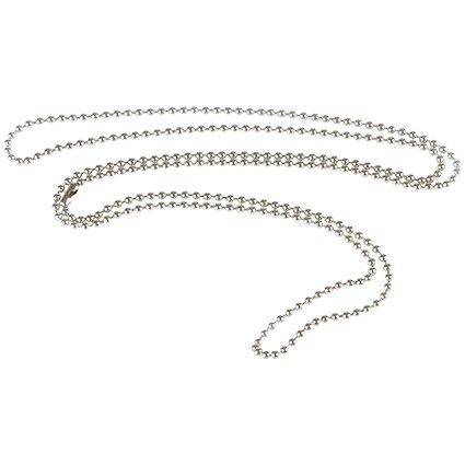 Announce Metal Neck Chain, 850mm, Pack of 10, Silver