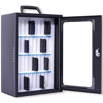 Pavo Smartphone Steel Cabinet 36 Phone Capacity Dark Grey DF70801