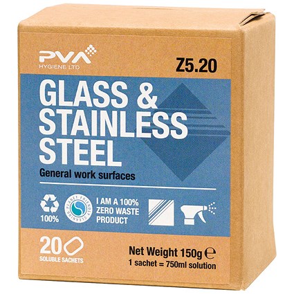 PVA Glass and Stainless Steel Sachets (Pack of 20)