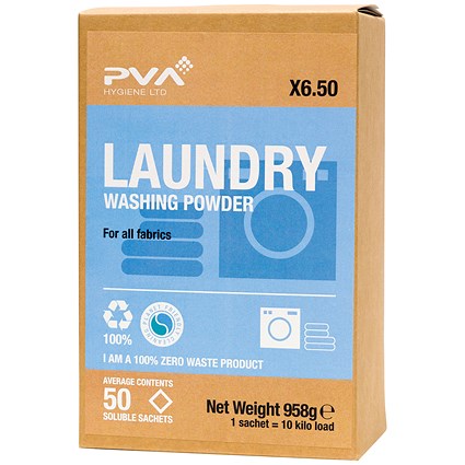 PVA Laundry Washing Powder Sachets - Pack of 50