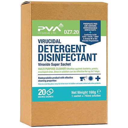 PVA Virucidal Detergent Disinfectant - Pack of 20