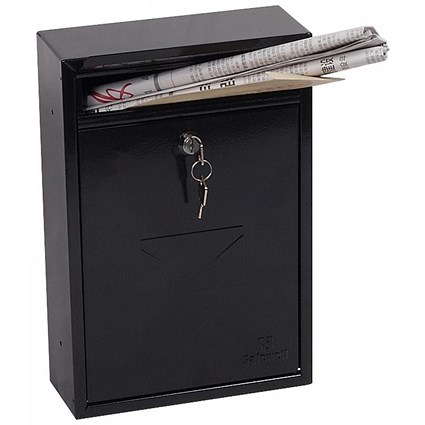 Phoenix Letra Front Loading Letter Box, Black