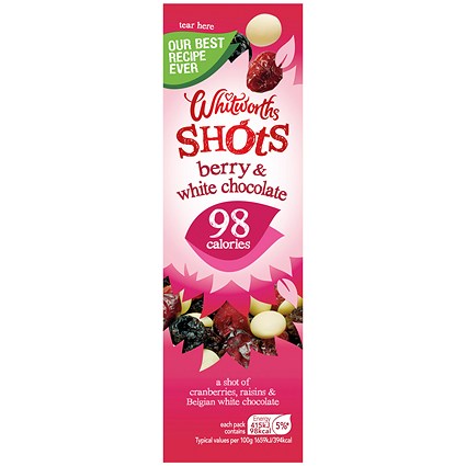 Whitworths Shots Berry & White Chocolate, Pack of 16