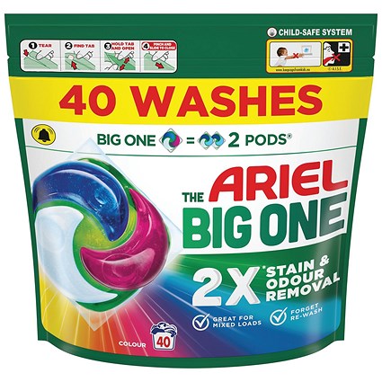 Ariel Big One Laundry Pods Colour x40 Pods Pack of 2