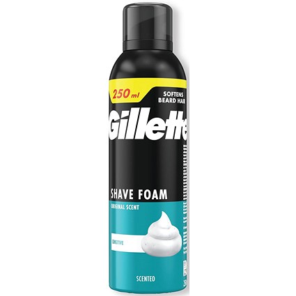 Gillette Base Sensitive Shaving Foam Regular 250ml (Pack of 6)