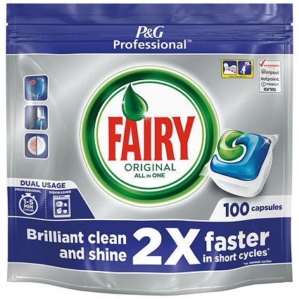 Fairy Original Professional Dishwasher Capsules, All-in-One, Pack of 100