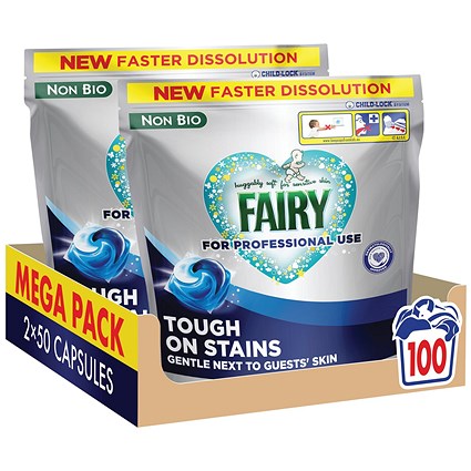 Fairy Professional Non Biological Liquid Pods 50x2 Pack of 100