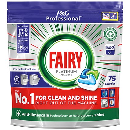 Fairy Platinum Dishwasher Tablets, Original, Pack of 75
