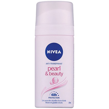 Nivea Pearl and Beauty Anti-Perspirant Mini Spray Pearl Extract/Avocado Oil 35ml (Pack of 8)
